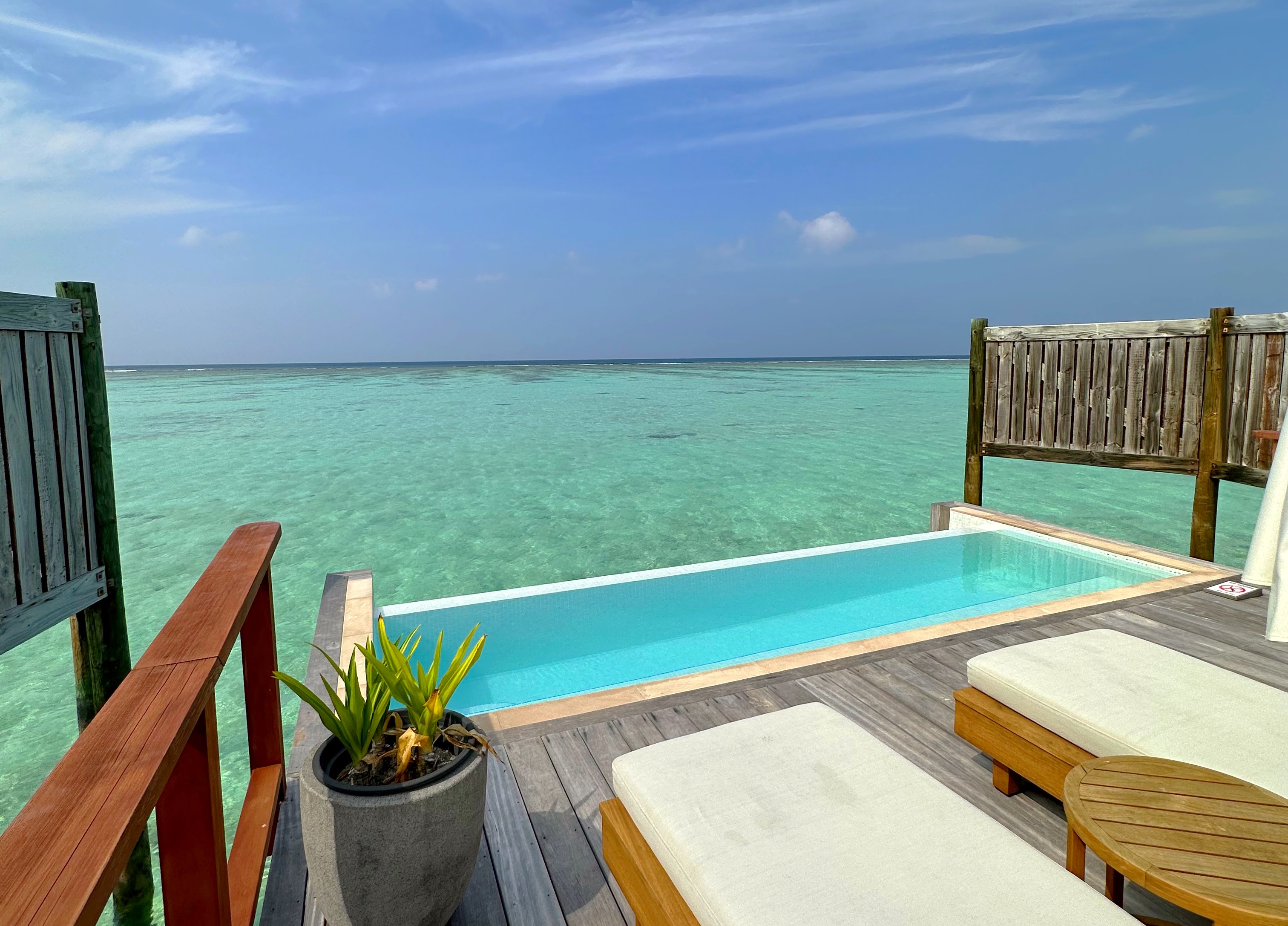 View of a pool going out to the ocean